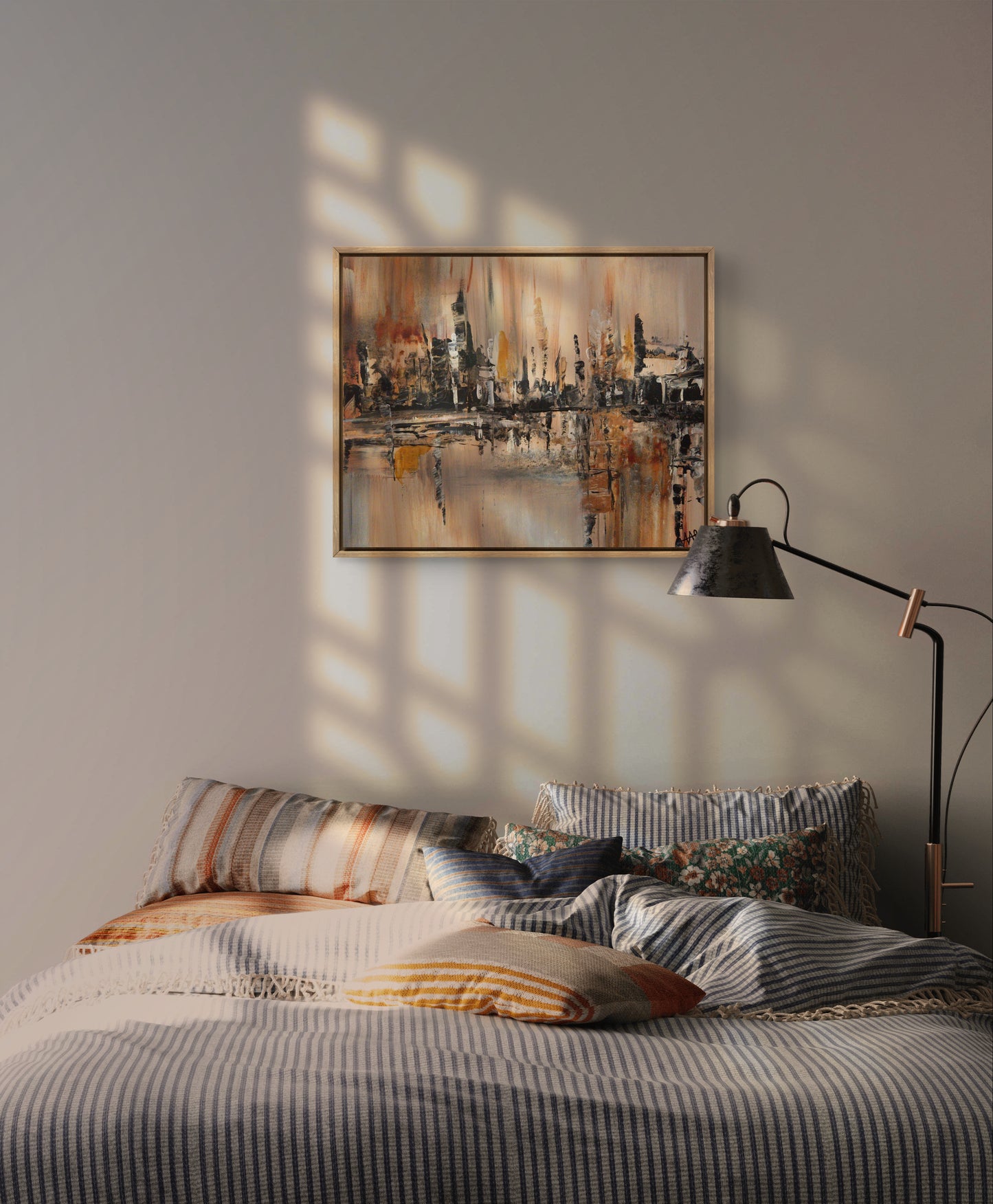 "Villa lattée" toile abstraite 2022 16x20 pouces oeuvre originale