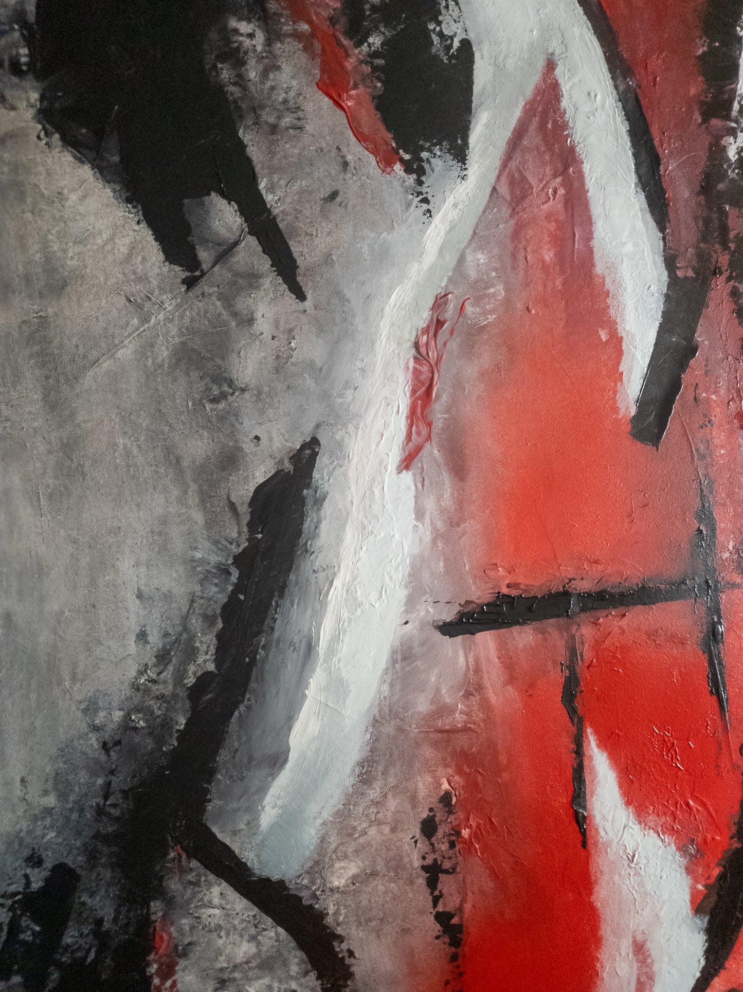 "Carmine" toile abstraite 2024 24x36 pouces oeuvre originale