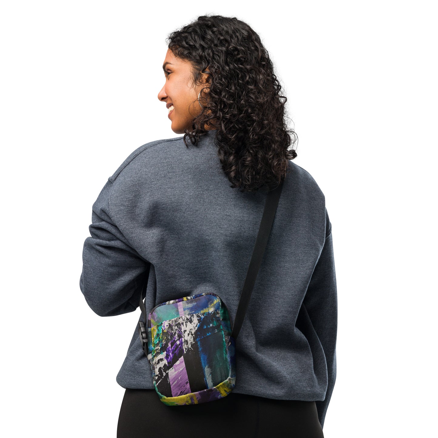 "Émergence" Sac à bandoulière fonctionnel toile abstraite