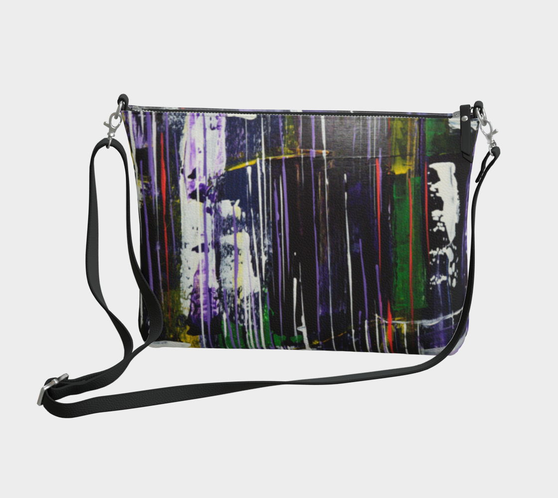 "L'infini" sac à main en cuir végan 🇨🇦 fait à Montréal toile abstraite