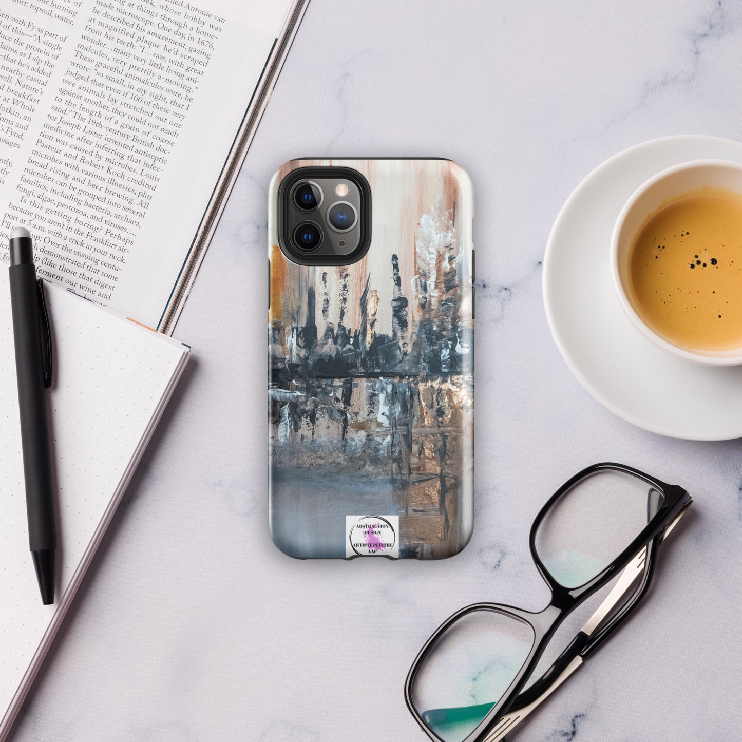 "Villa lattée" Étui rigide pour iPhone® toile abstraite