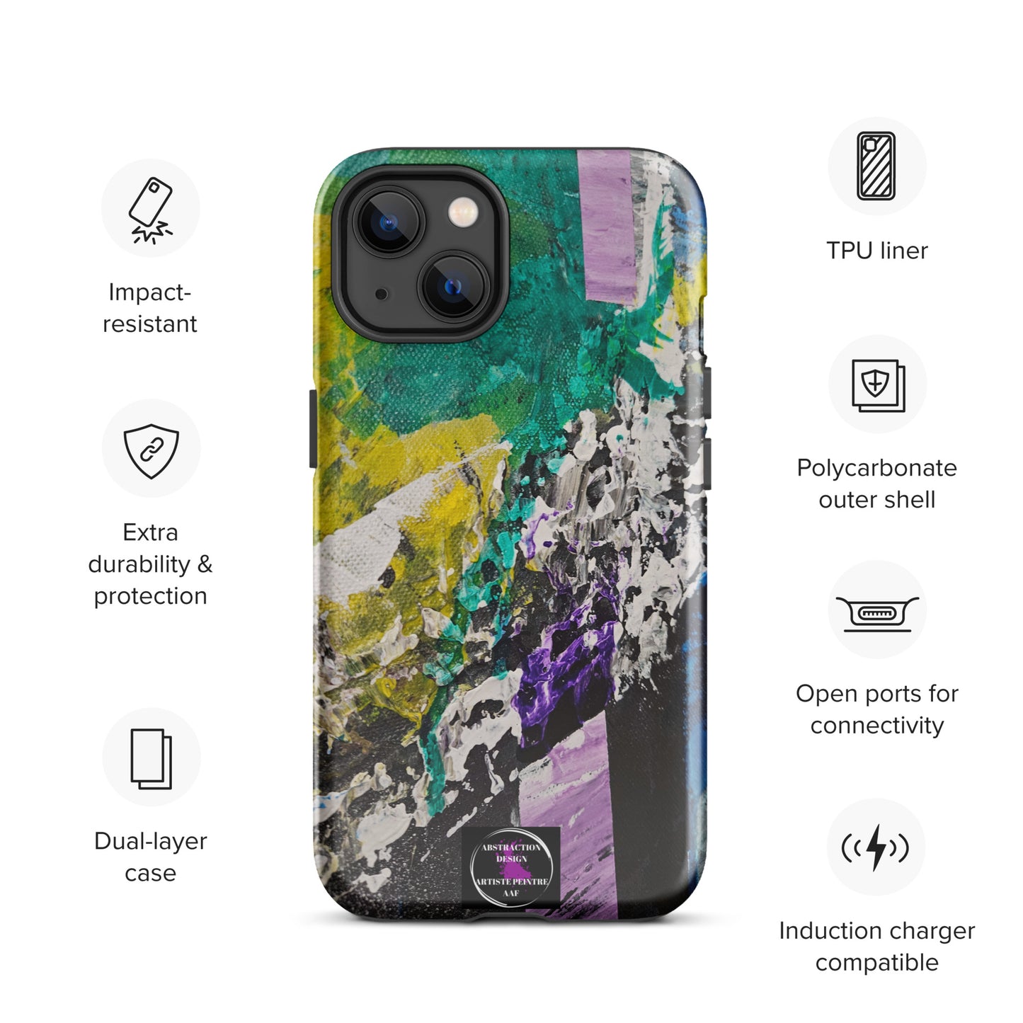 "Émergence" Étui pour iPhone® rigide toile abstraite