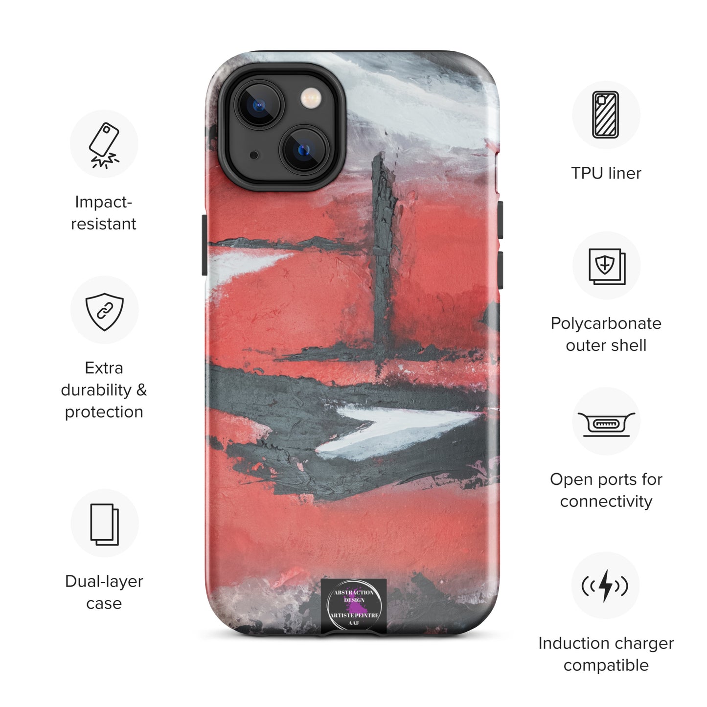 "Carmine" Étui pour iPhone® rigide toile abstraite