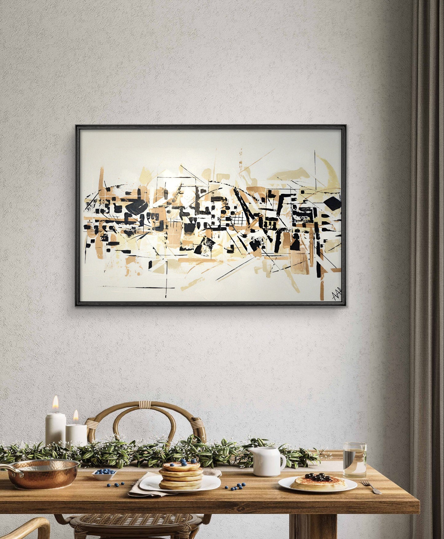 "Harmonie linéaire"                  toile abstraite 2022 24x40 pouces oeuvre originale