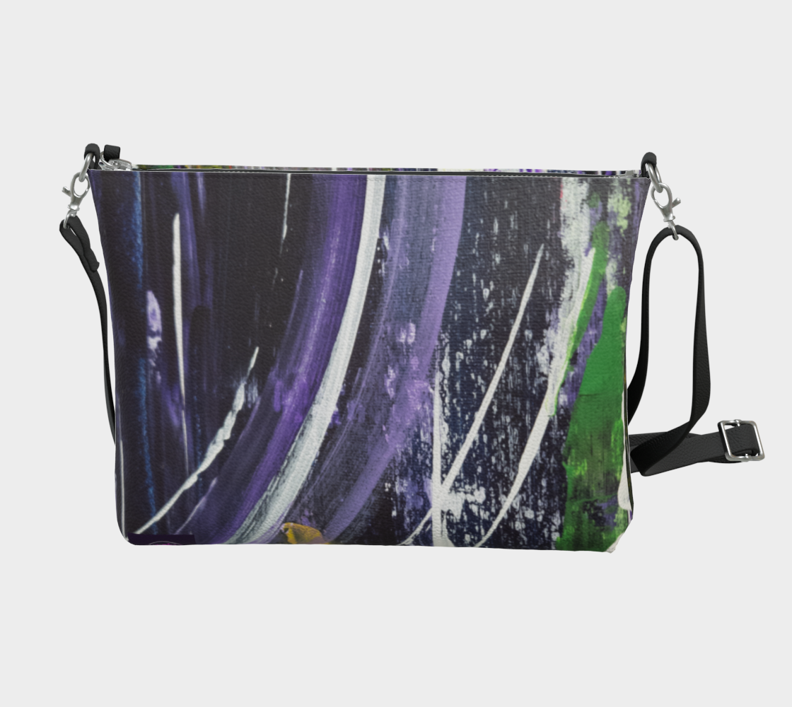 "L'infini" sac à main en cuir végan              🇨🇦 fait à Montréal toile abstraite