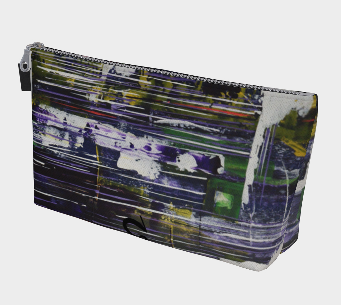 Etui à maquillage coloré et unique. De qualité. Ligne et cercle. Toile abstraite originale 