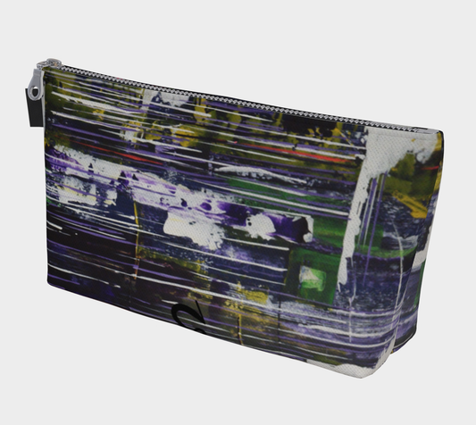 Etui à maquillage coloré et unique. De qualité. Ligne et cercle. Toile abstraite originale 