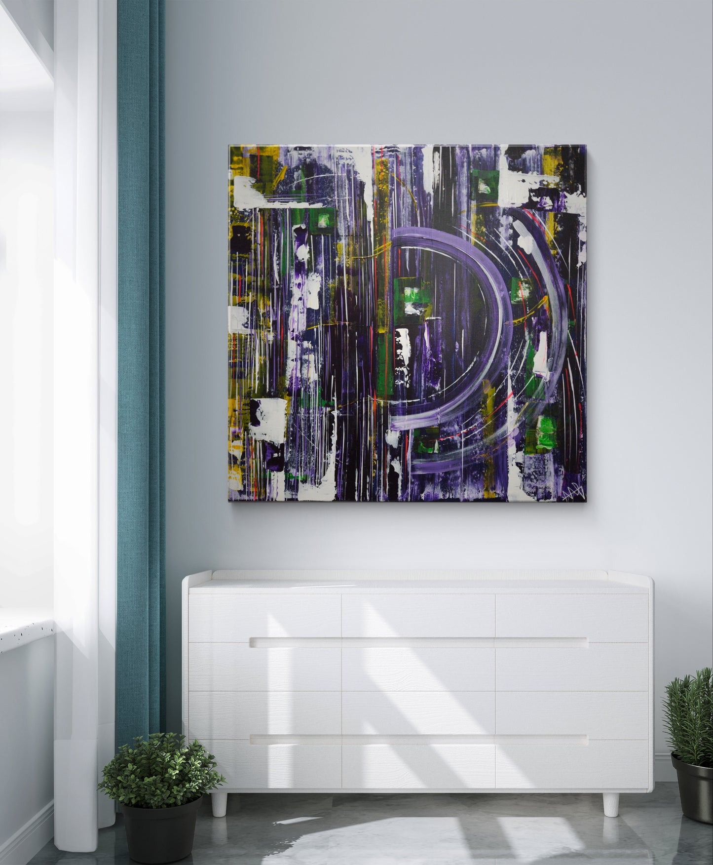 "L'Infini" toile abstraite 2022 30x30 pouces oeuvre originale