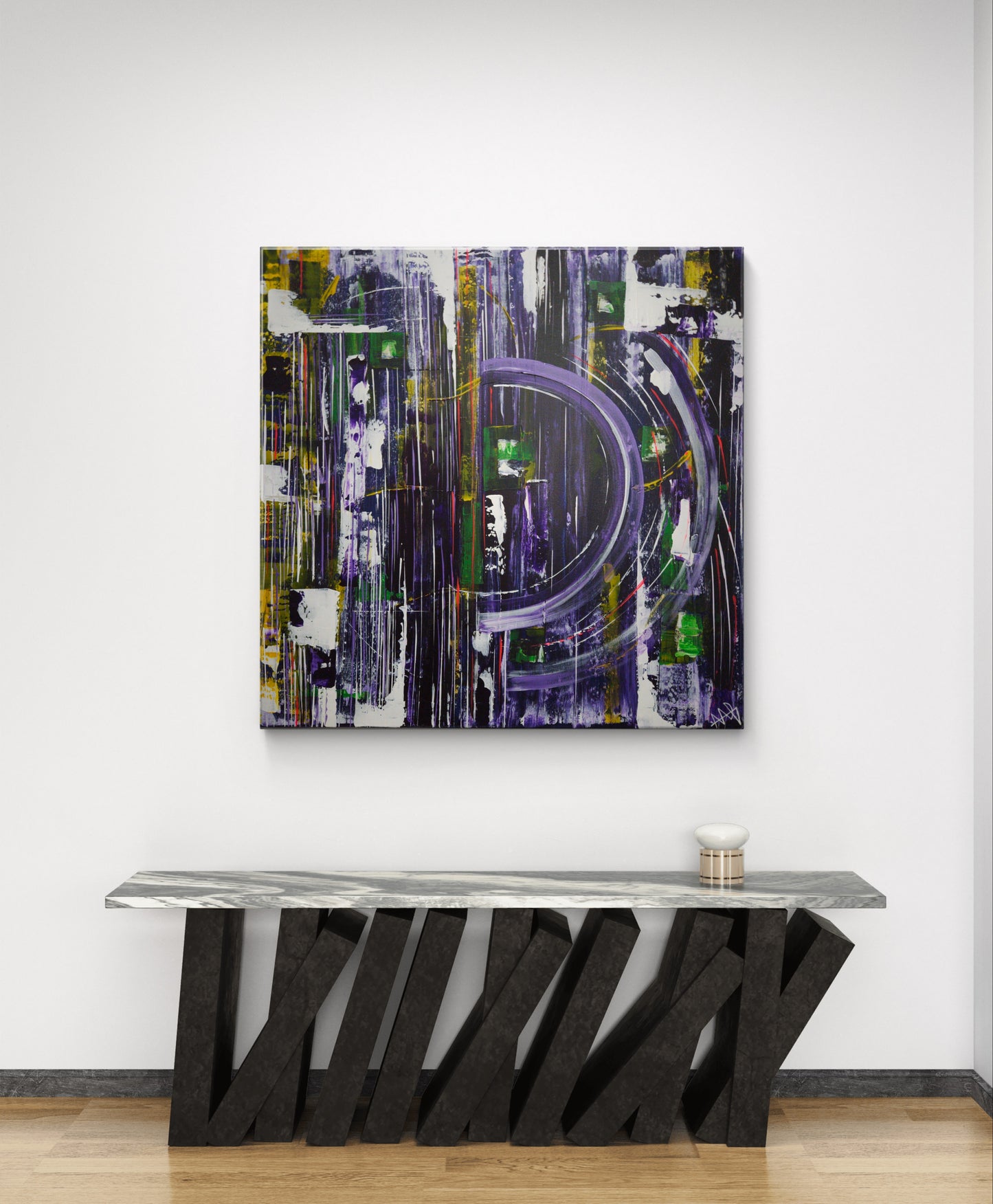 "L'Infini" toile abstraite 2022 30x30 pouces oeuvre originale