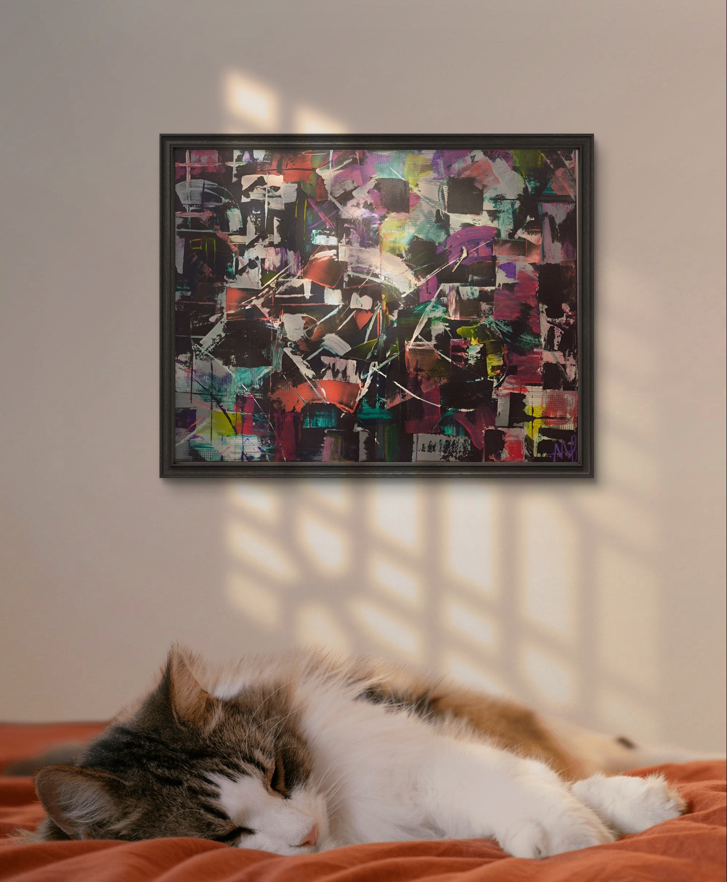 "Villa" toile abstraite 2021 22x28 pouces oeuvre originale