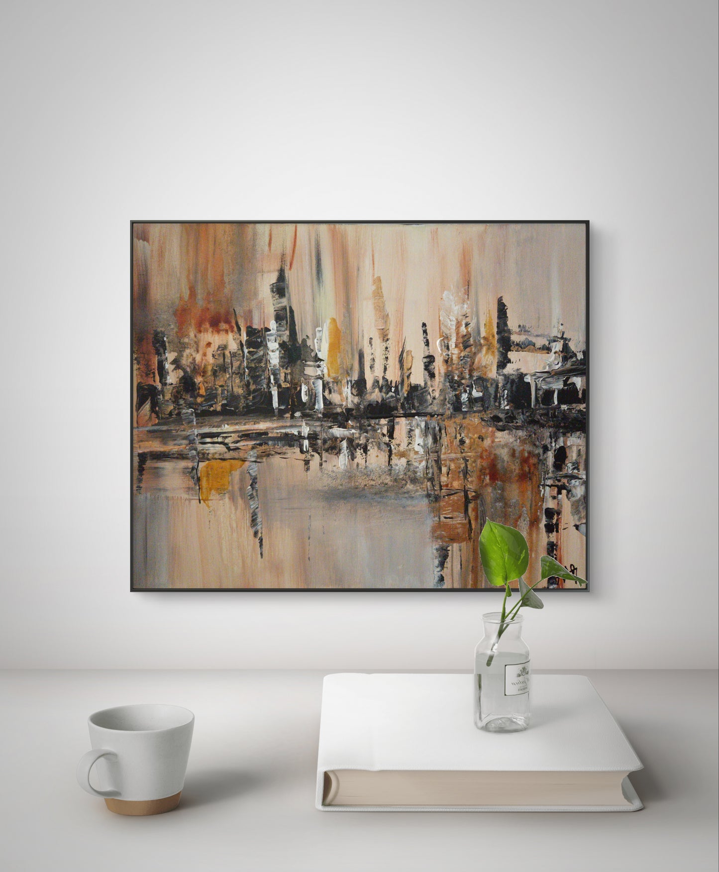 "Villa lattée" toile abstraite 2022 16x20 pouces oeuvre originale