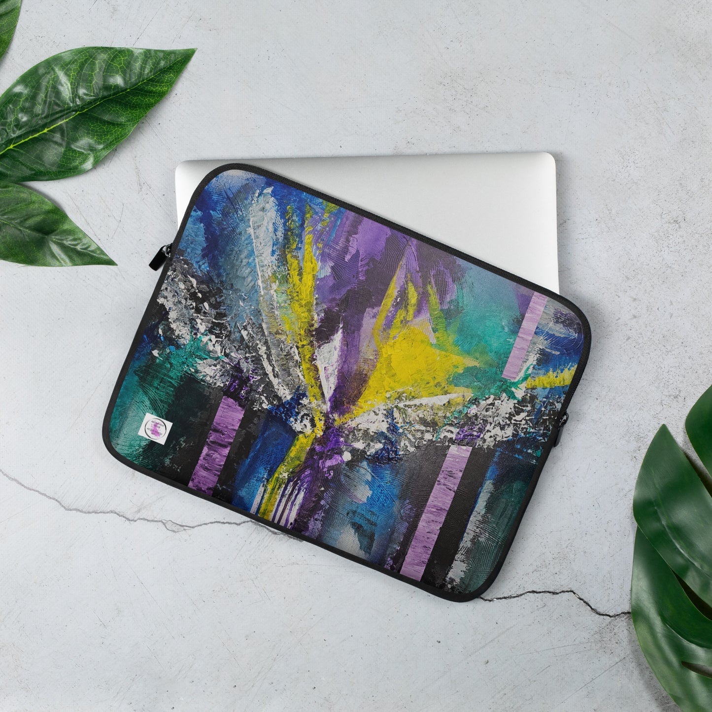 "Émergence" Housse pour ordinateur portable toile abstraite