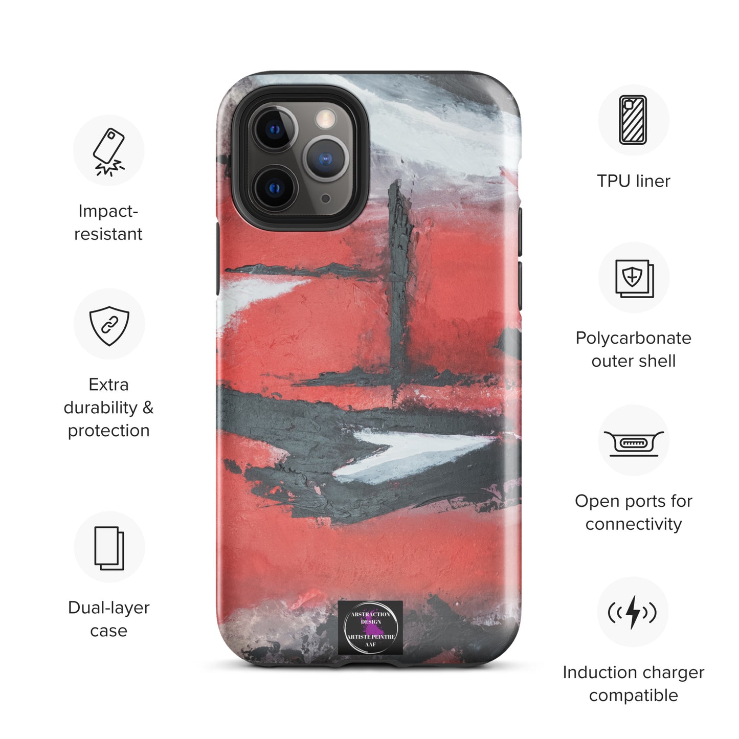 "Carmine" Étui pour iPhone® rigide toile abstraite