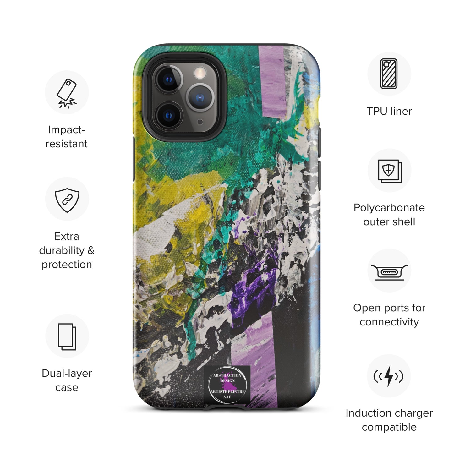 "Émergence" Étui pour iPhone® rigide toile abstraite