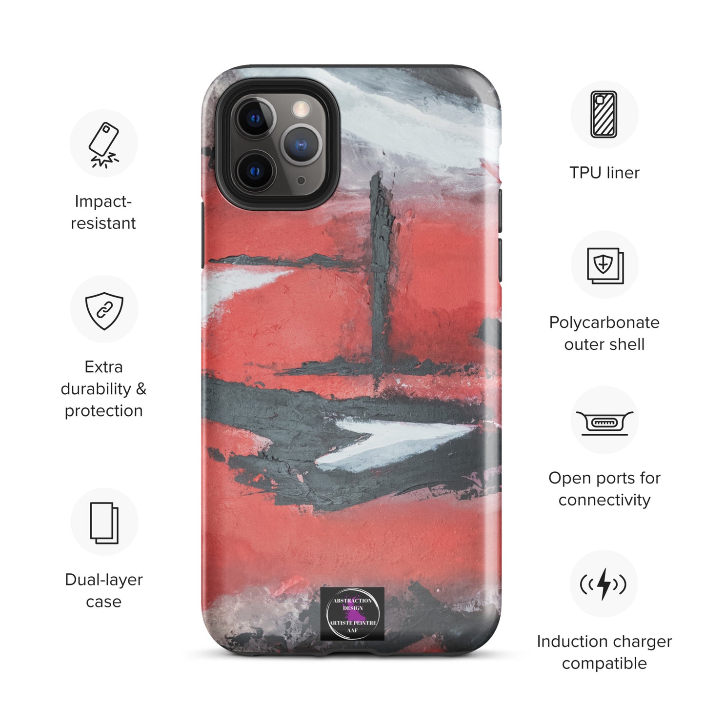 "Carmine" Étui pour iPhone® rigide toile abstraite