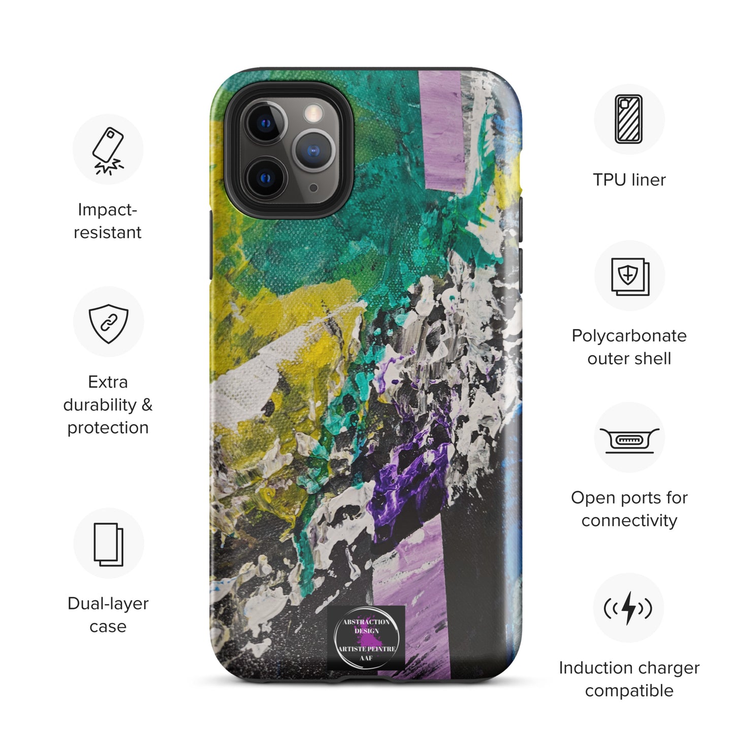 "Émergence" Étui pour iPhone® rigide toile abstraite