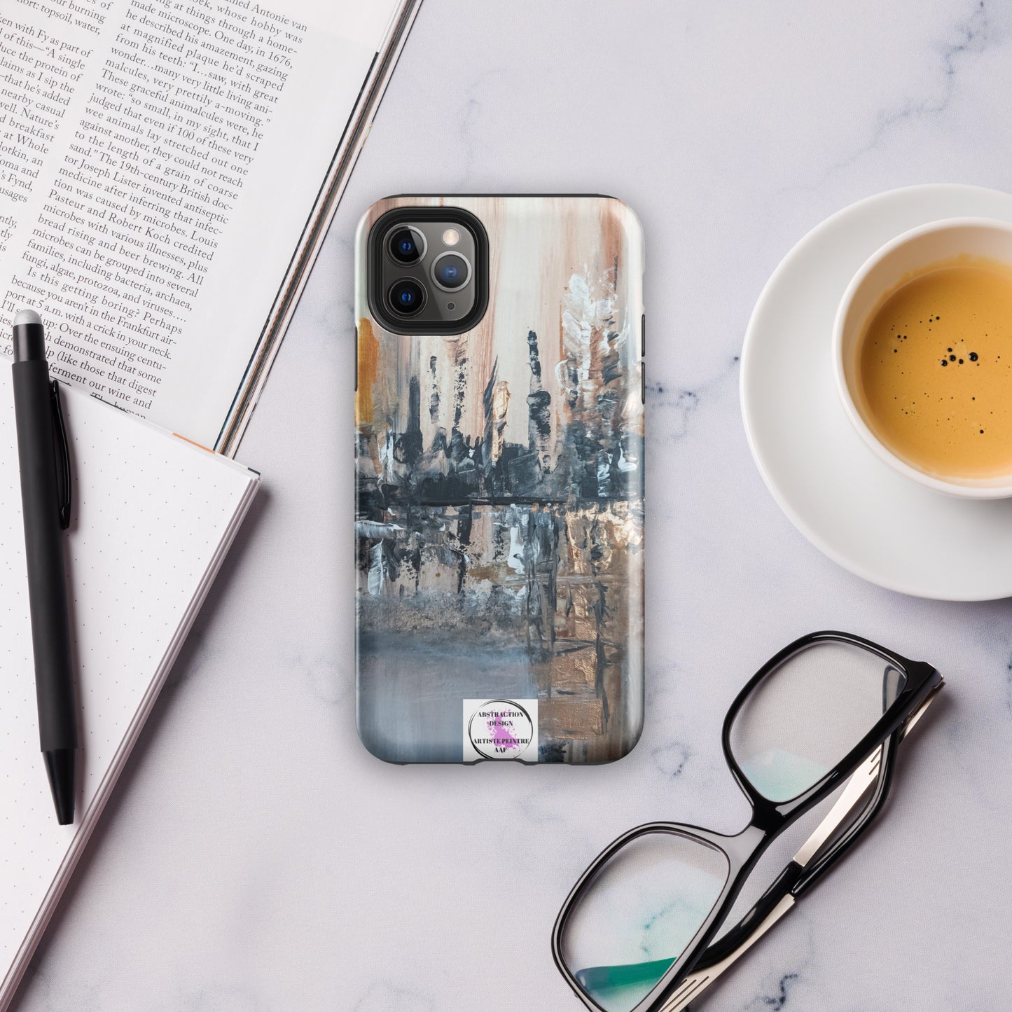 "Villa lattée" Étui rigide pour iPhone® toile abstraite