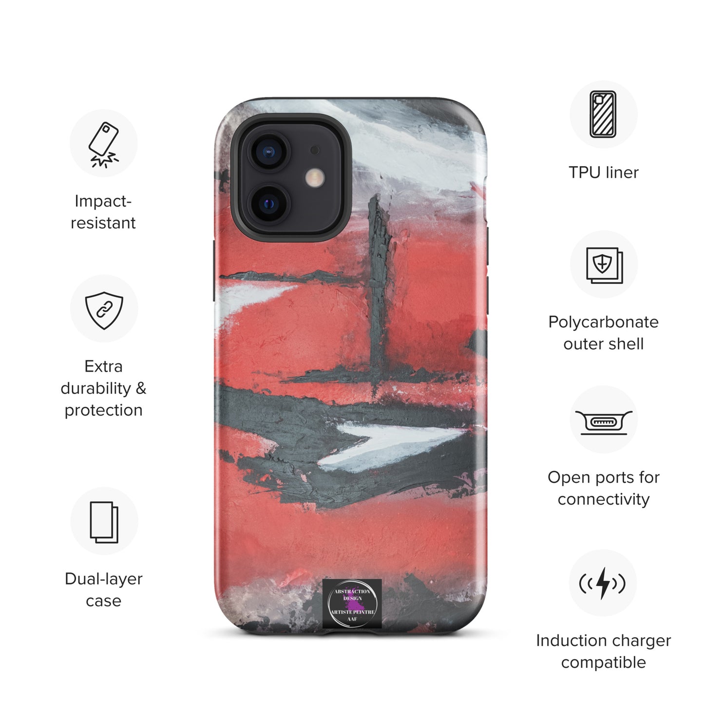 "Carmine" Étui pour iPhone® rigide toile abstraite