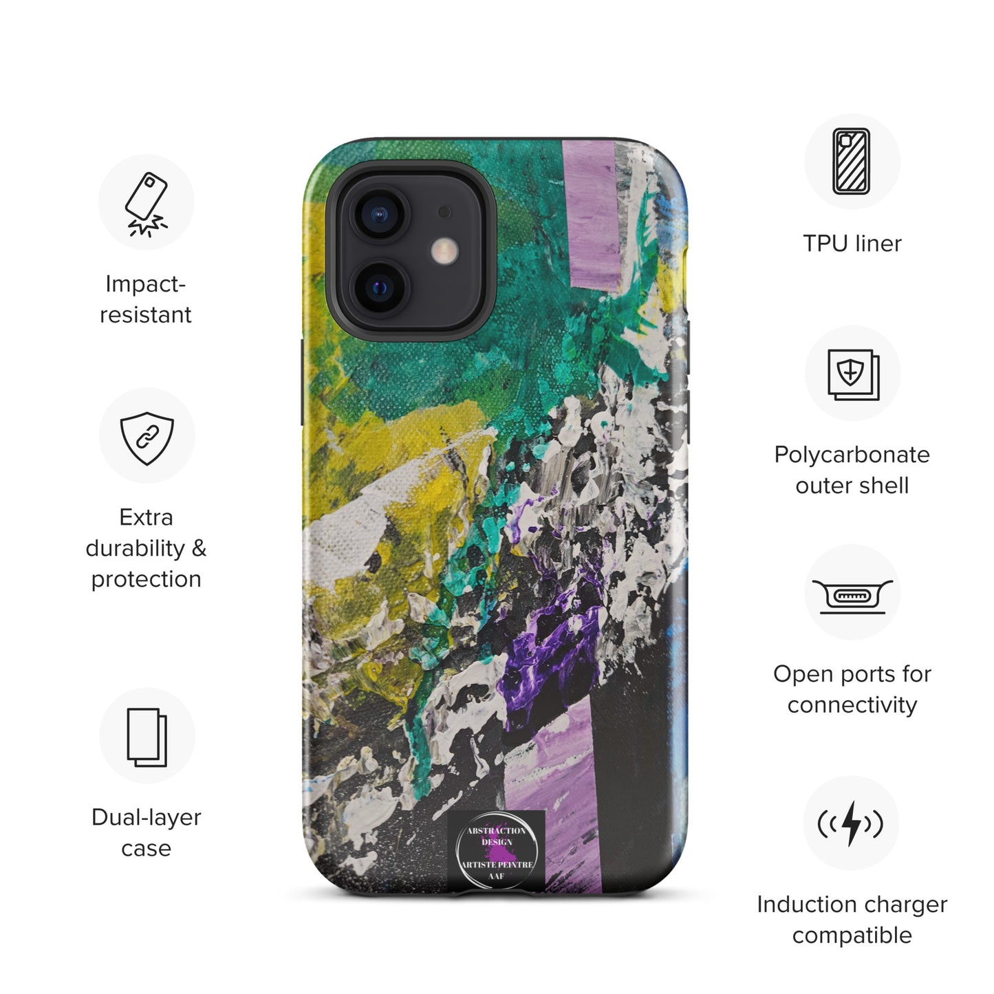 "Émergence" Étui pour iPhone® rigide toile abstraite