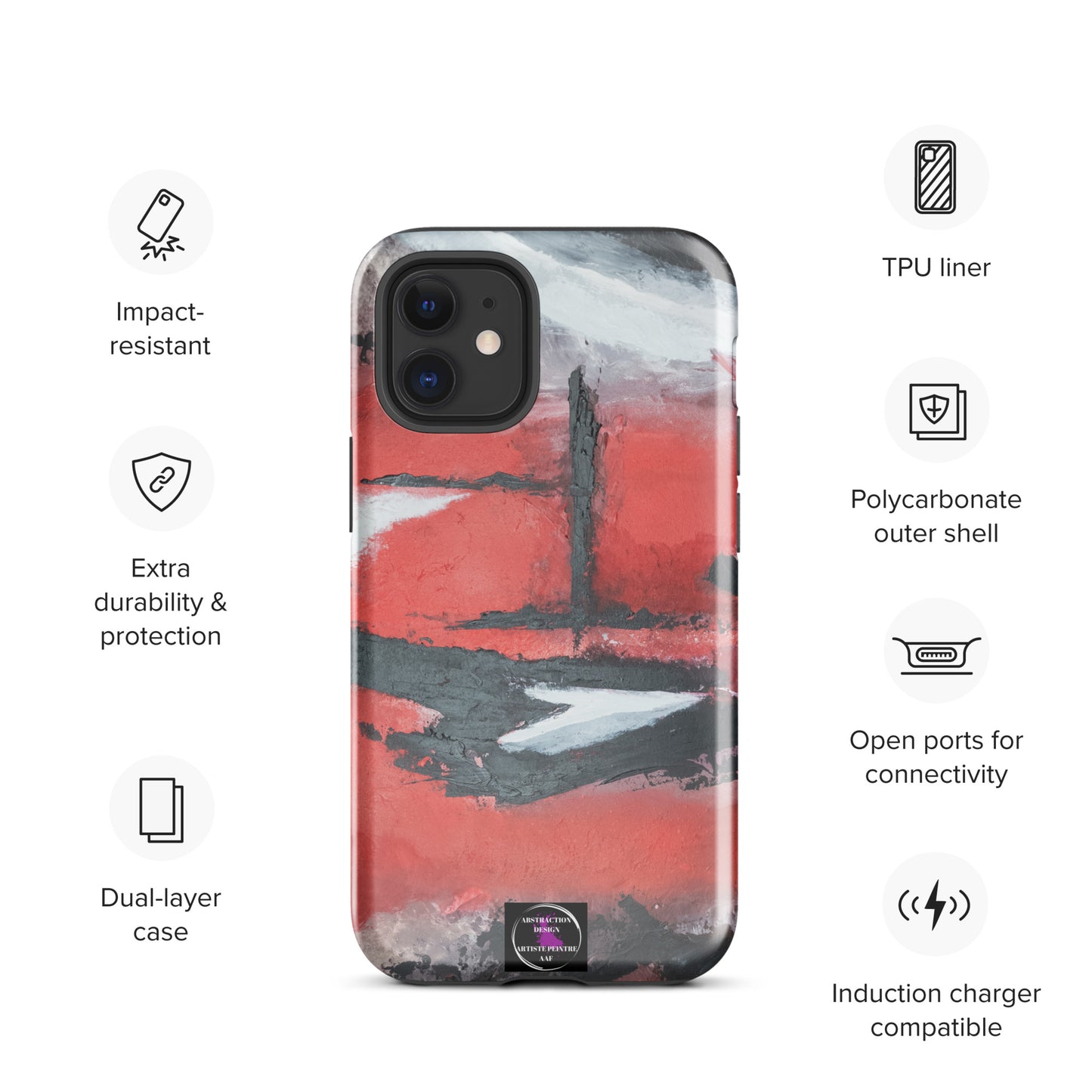 "Carmine" Étui pour iPhone® rigide toile abstraite
