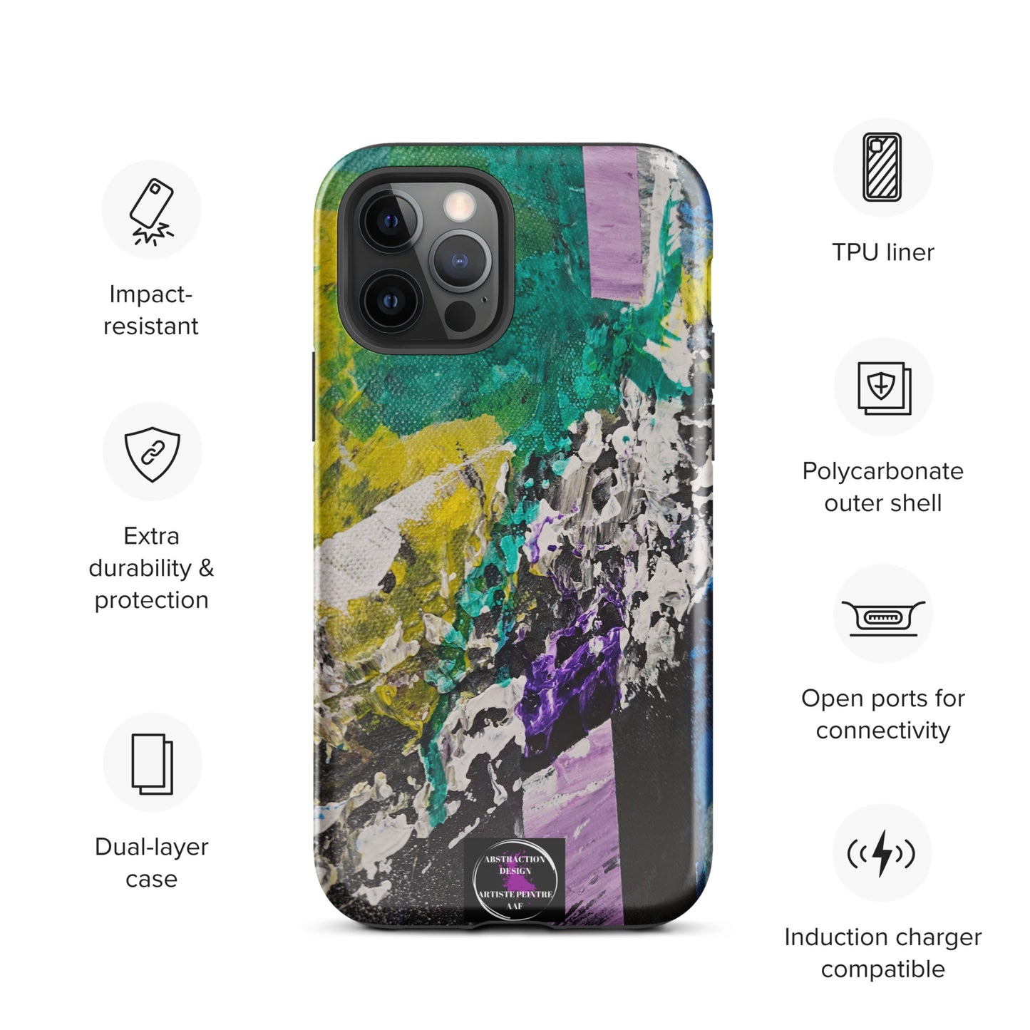 "Émergence" Étui pour iPhone® rigide toile abstraite