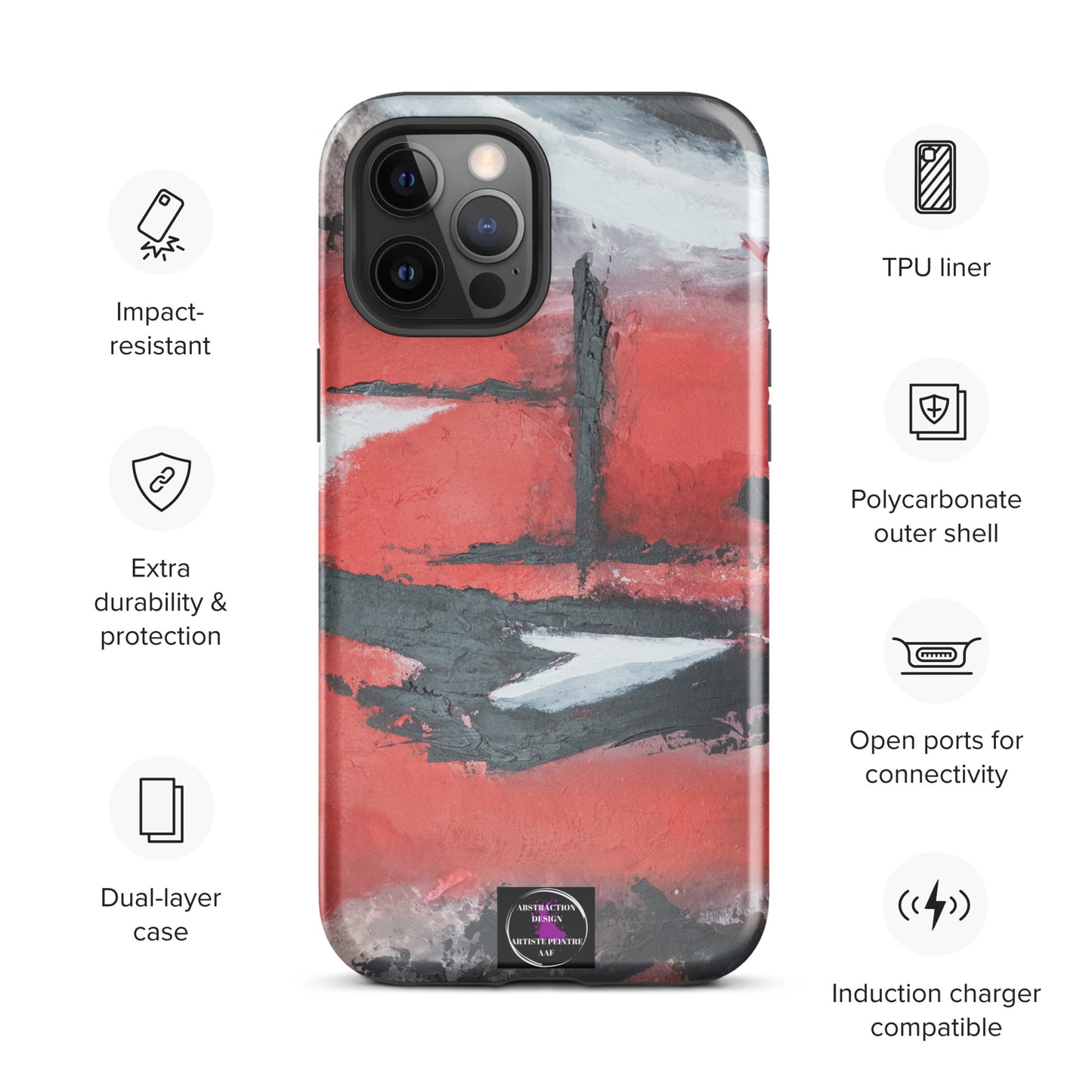 "Carmine" Étui pour iPhone® rigide toile abstraite