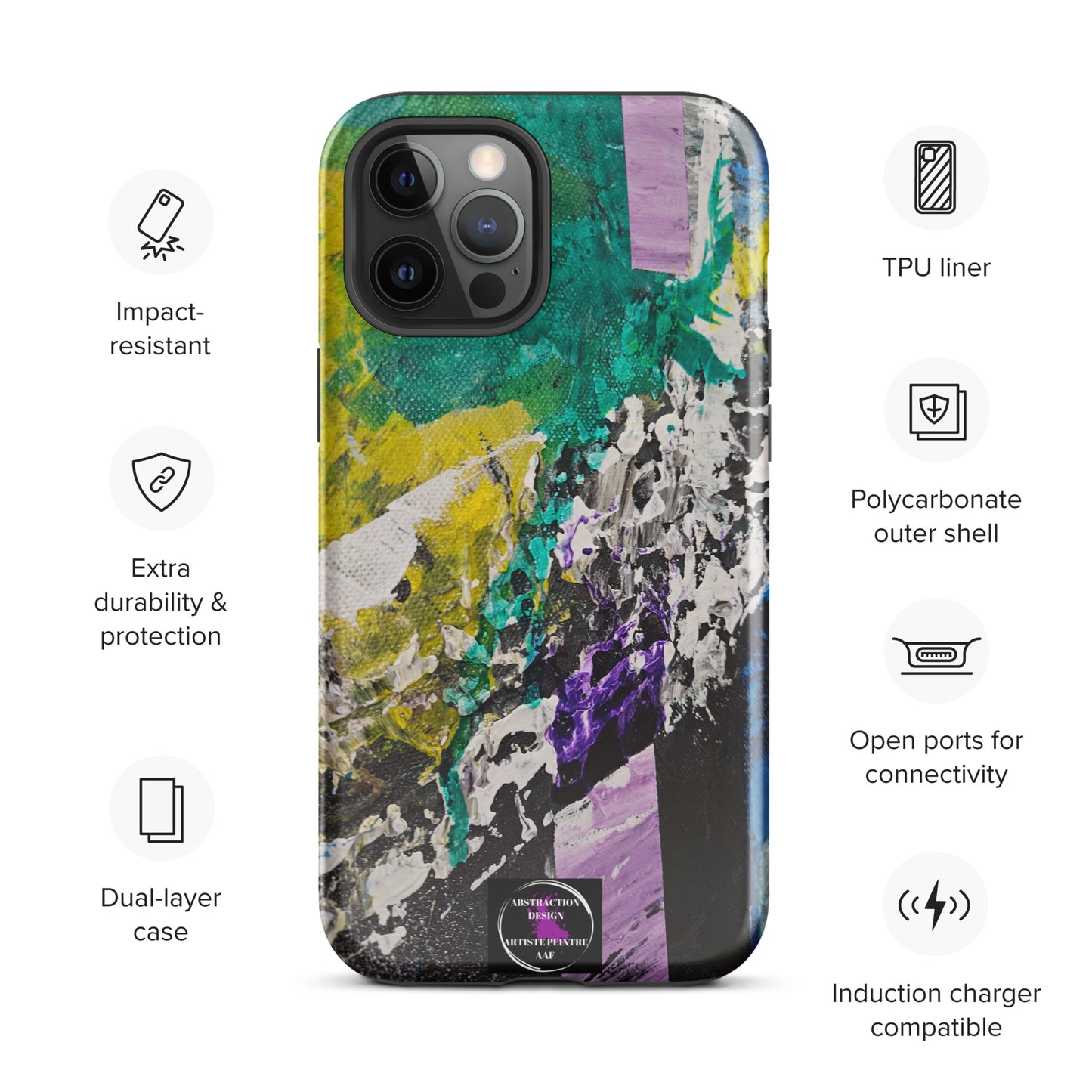 "Émergence" Étui pour iPhone® rigide toile abstraite