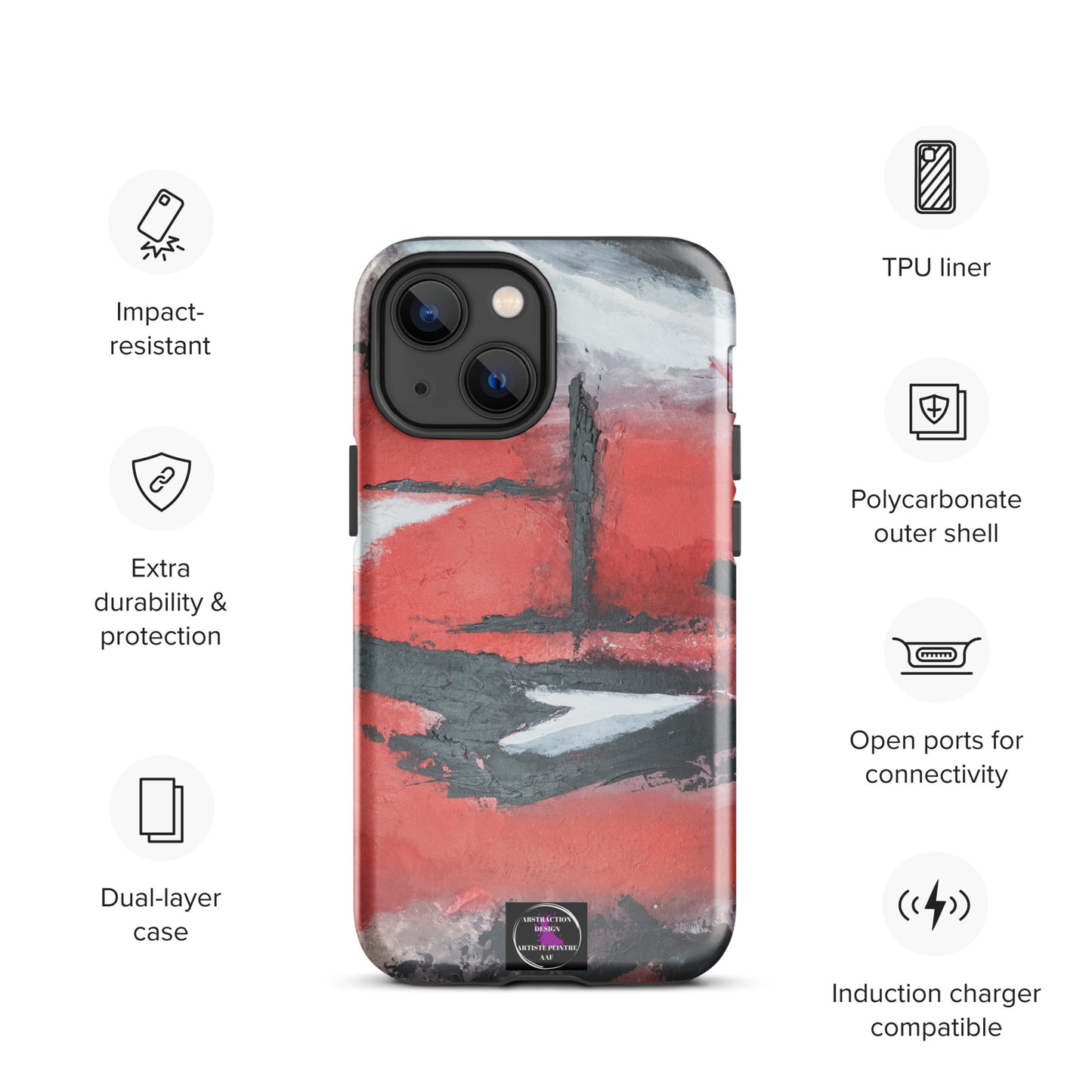 "Carmine" Étui pour iPhone® rigide toile abstraite