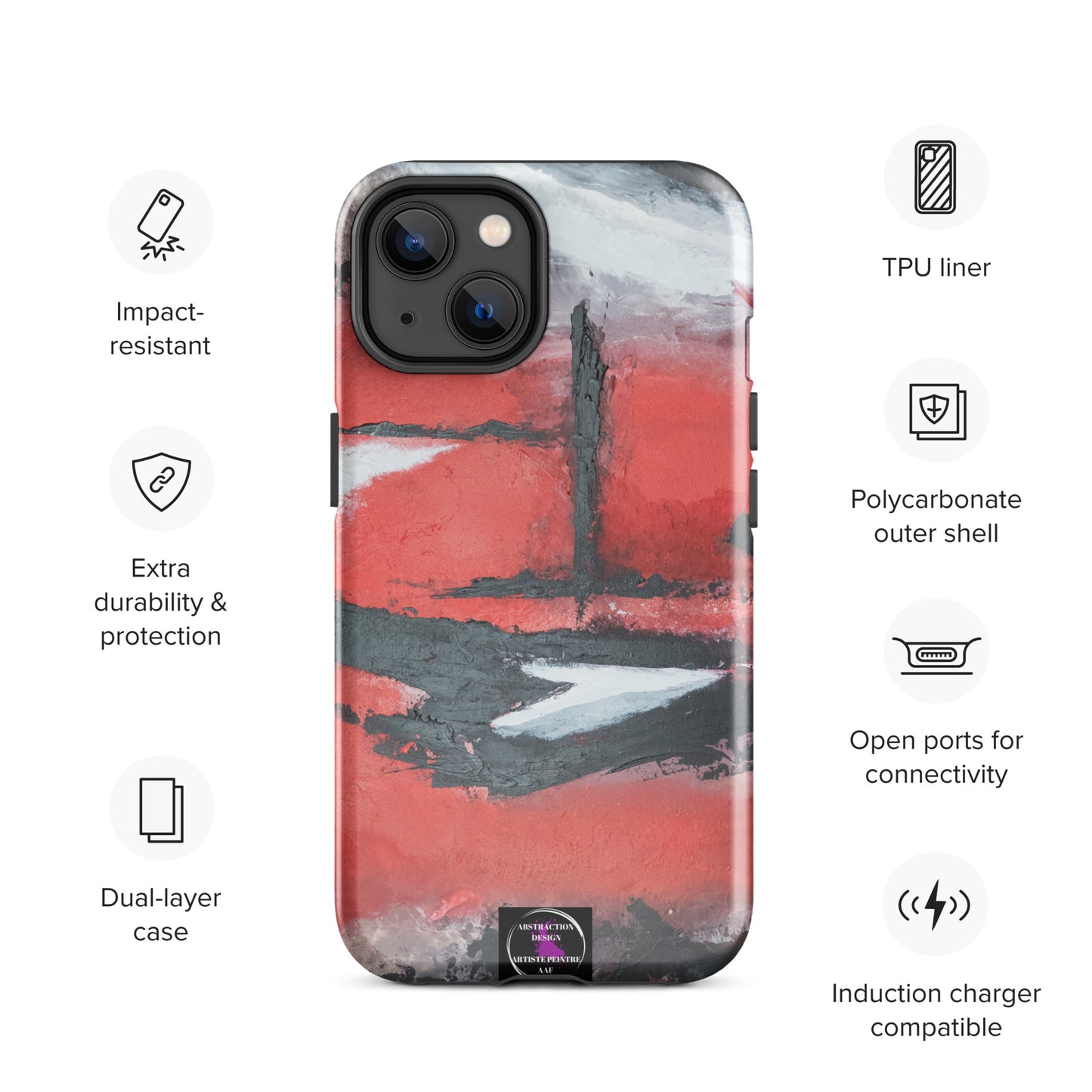 "Carmine" Étui pour iPhone® rigide toile abstraite