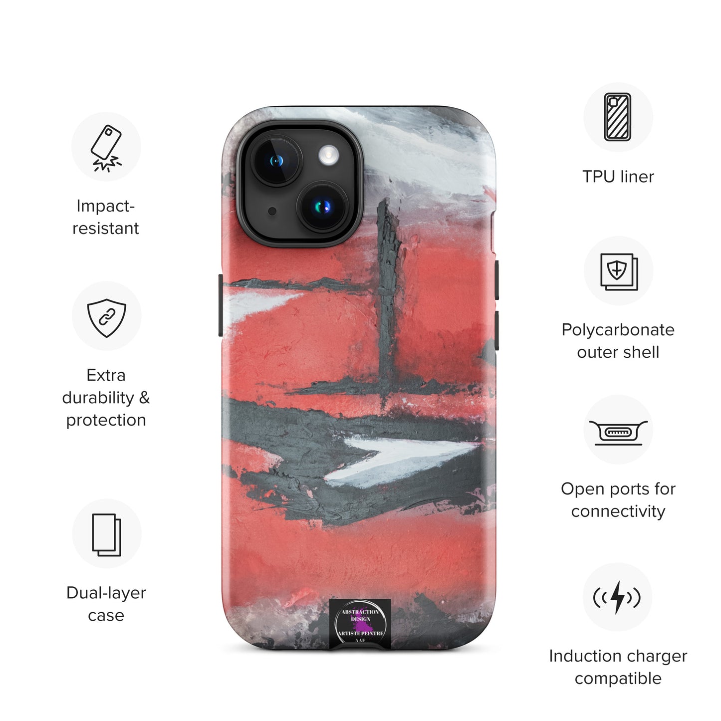 "Carmine" Étui pour iPhone® rigide toile abstraite