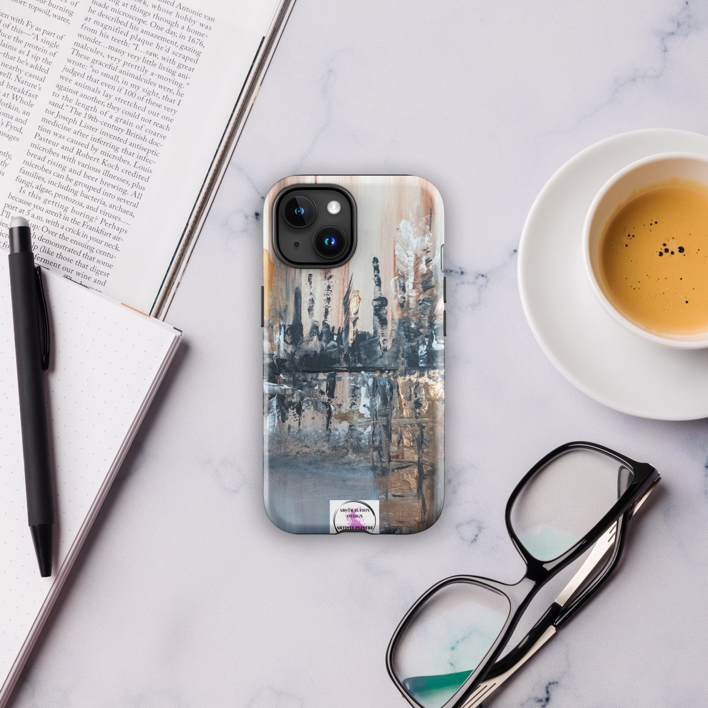 "Villa lattée" Étui rigide pour iPhone® toile abstraite
