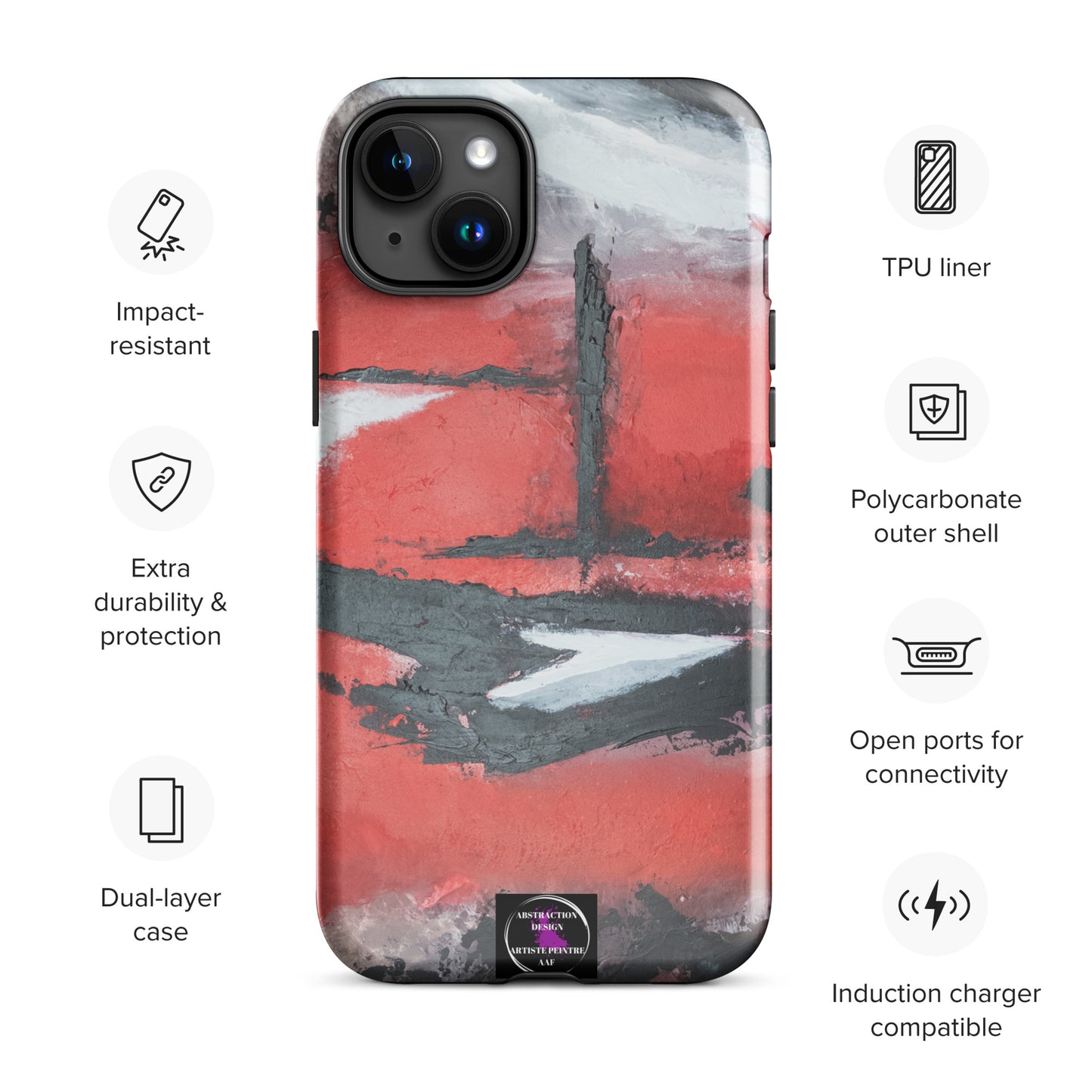 "Carmine" Étui pour iPhone® rigide toile abstraite