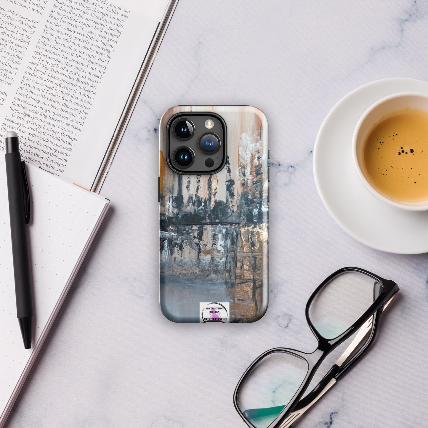 "Villa lattée" Étui rigide pour iPhone® toile abstraite